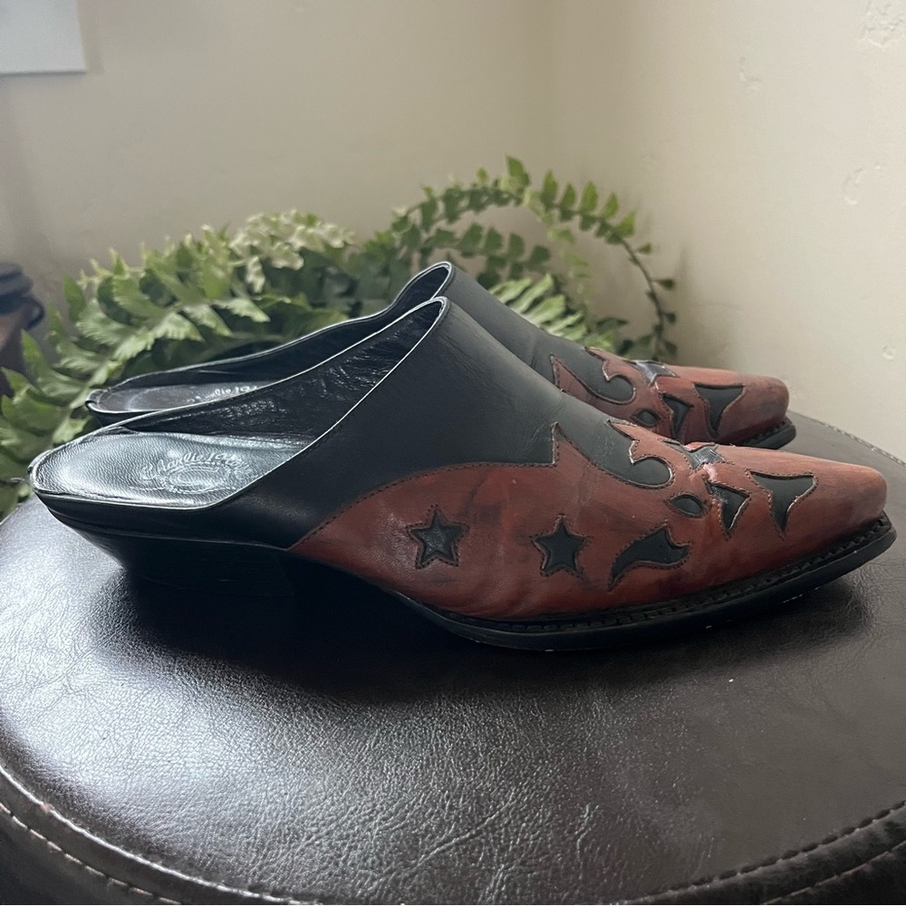Lucchese Charlie 1 Horse Western Leather Mules Women's Sz 7.5